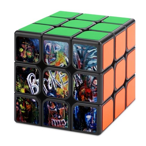 Magic Cube 3x3x3 Art Faces Cool Creepy Abstract Expressionism Paintings Acrylic Beautiful