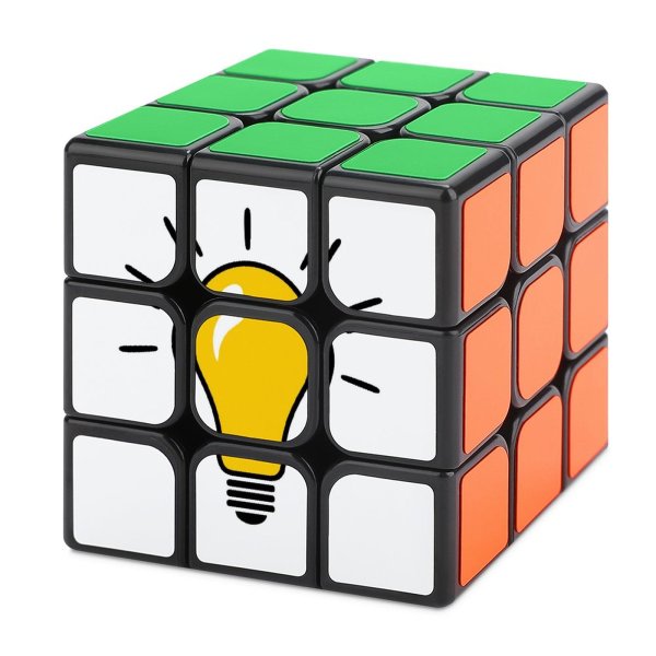 Magic Cube 3x3x3 Lightbulb Bulb Light Genius Website Isolated Electric Energy Innovation Concept Electricity