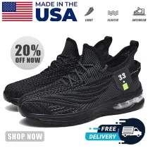 Men's Black Slip-On Running Sneakers