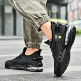Men's Black Slip-On Running Sneakers