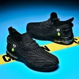 Men's Black Slip-On Running Sneakers