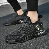 Men's Black Slip-On Running Sneakers