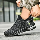Men's Black Slip-On Running Sneakers