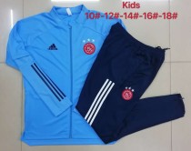 20/21 Children Ajax blue long sleeve with zipp football jacket E463#