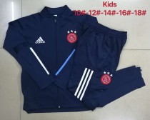 20/21 Children Ajax dark blue long sleeve with zipp football jacket E464#