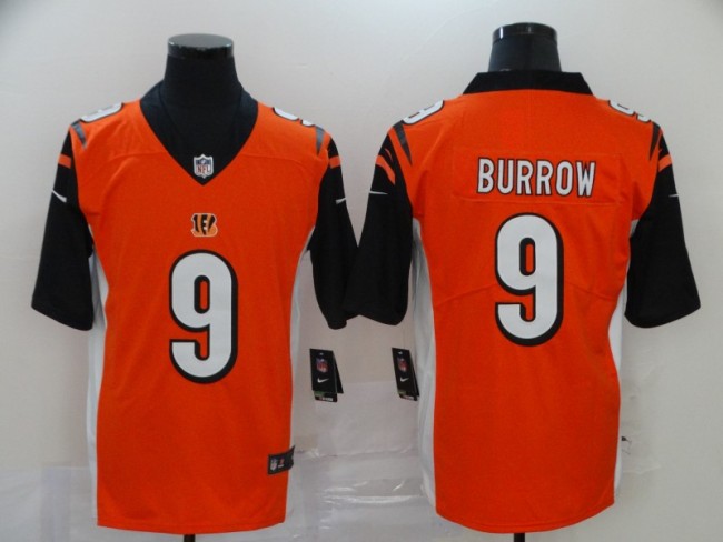 20/21 Men Bengals Burrow 9 orange NFL jersey