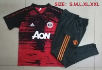 20/21 Adult Manchester united black short sleeve polo football uniform C581#