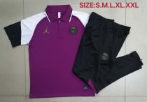 20/21 Adult Jordan Paris purple short sleeve polo football uniform C593#