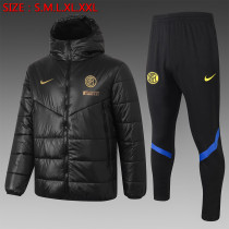 20/21 Adult Inter Milan black men cotton padded clothes H0007#