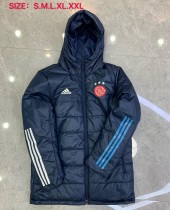 20/21 Adult Ajax blue men cotton padded clothes long soccer coat H033#