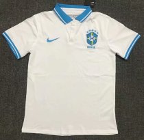20/21  Adult Thai Quality Brazil white polo football shirt soccer jersey