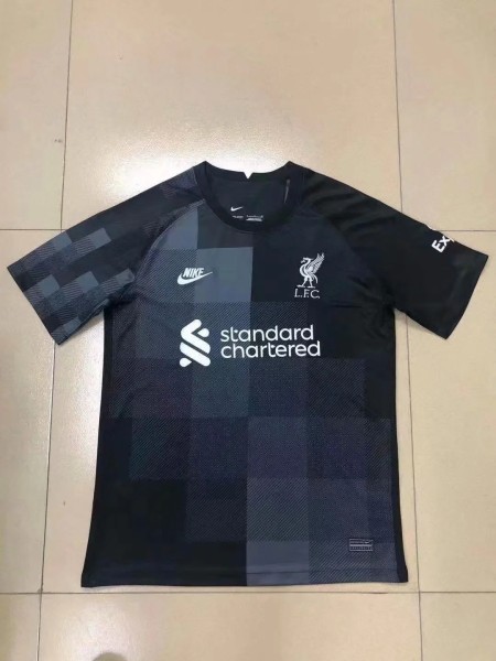 21/22  Adult Thai version LIV Liverpool goalkeeper black club soccer jersey football shirt