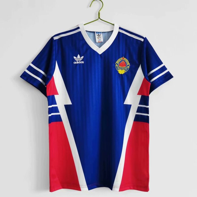 Retro 1990 Yugoslavia home blue   soccer jersey football shirt