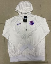 21/22 New Adult  Barcelona white long sleeve hoodie jacket G101#