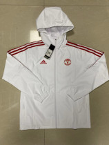 21/22 New Adult Manchester United white long sleeve hoodie jacket G106#