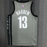 The 75th anniversary Brooklyn Nets Air Jordan HARDEN 13 gray basketball jersey