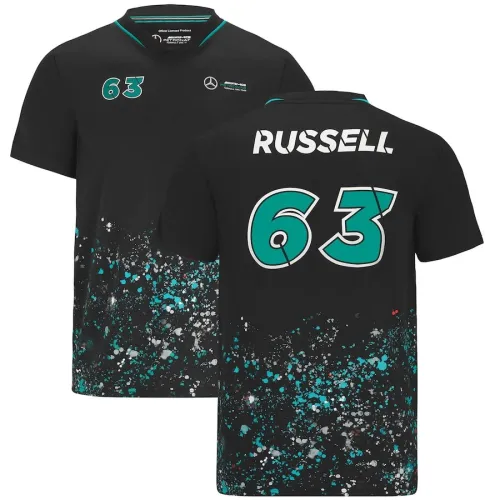 Mercedes AMG Petronas F1 Lewis Russell #63 Sports T-Shirt - Black 2022