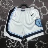 2022 Memphis Grizzlies white basketball shorts
