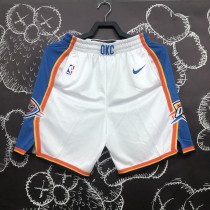 2022 Oklahoma City Thunder white basketball shorts
