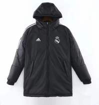 22/23 New Adult real madrid black men cotton padded clothes long soccer coat 9020#