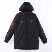 22/23 New Adult Juventus black men cotton padded clothes long soccer coat 9020#
