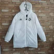 22/23 New Adult real madrid white men cotton padded clothes long soccer coat 9020#