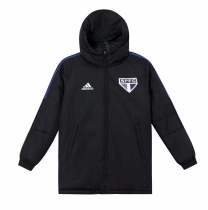 22/23 New Adult Sao paulo black men cotton padded clothes long soccer coat 9020#