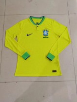 22-23 New Adult  Brazil home  long sleeve soccer jersey football shirt