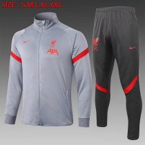 20/21 New adult  Liverpool   lilght grey  long sleeve soccer tracksuit  football jacket