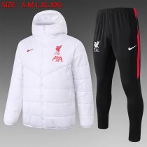 20/21 New Adult Liverpool  white  men cotton padded clothes   long soccer coat