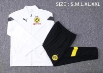 22/23 New adult Dortmund  white long sleeve soccer tracksuit  football jacket