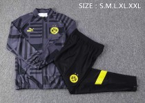 22/23 New adult Dortmund black-grey  long sleeve soccer tracksuit  football jacket