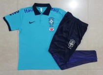 22/23 New adult polo Brazil national  light blue  track suit soccer jersey football shirt