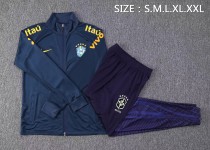 22/23 New adult Brazil national  sapphire blue long sleeve soccer tracksuit  football jacket