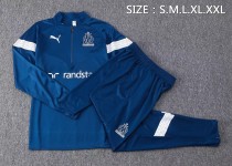 22/23 New adult  Marseille  sapphire blue  long sleeve soccer tracksuit  football jacket