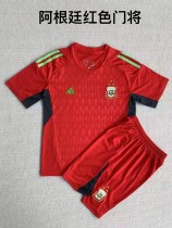23/24 Children Argentina goalkeeper  red soccer uniforms football kits
