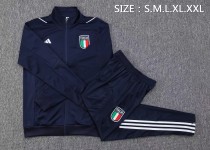23/24 New adult Italy sapphire blue   long sleeve soccer tracksuit  football jacket