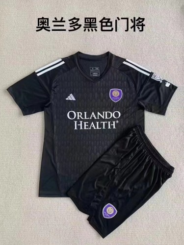 23/24 Children Orlando City  goalkeeper  black  soccer uniforms football kits