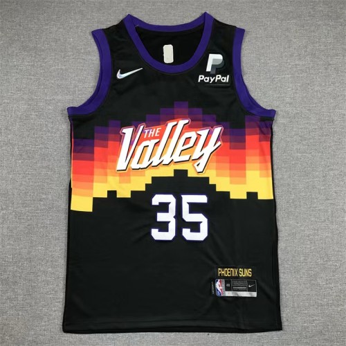 21  season  Phoenix Suns City version  Durant  35  black  basketball jersey