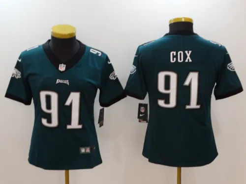 Eagles Women's football jersey COX 91 blue