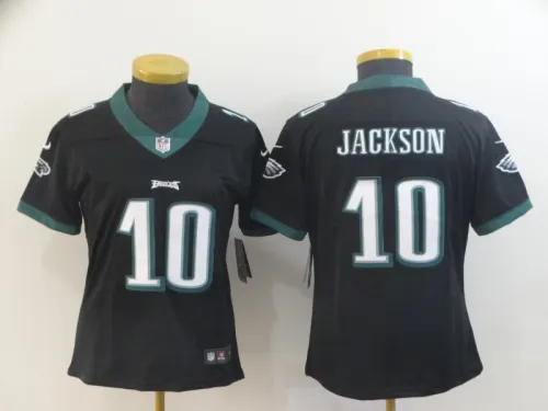 Eagles Women's football jersey JACKSON 10 black second generation