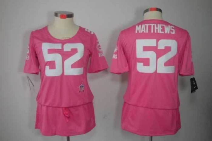 Packers Women's football jersey MATTHEWS 52 pink