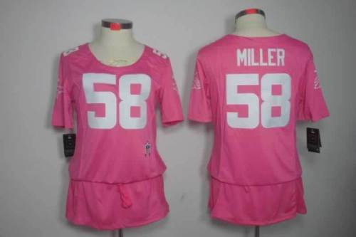 Broncos Women's football jersey MILLER 58 pink