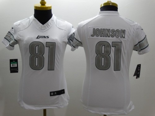 Lions Women's football jersey JOHNSON 81 white