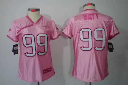 Texans Women's football jersey WATT 99 light pink