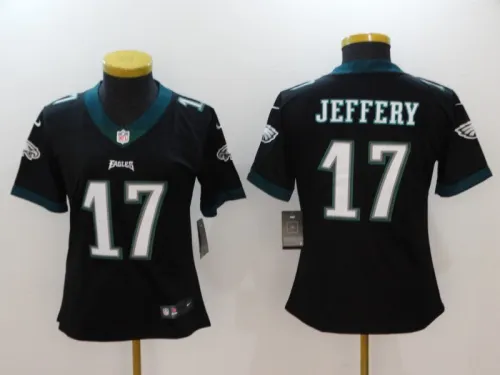 Eagles Women's football jersey JEFFERY 17 black