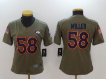 Broncos Women's football jersey MILLER 58 brown