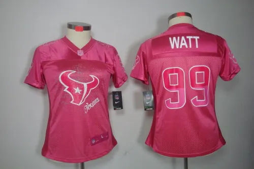 Texans Women's football jersey WATT 99 pink