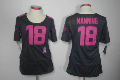 Broncos Women's football jersey MANNING 18 black