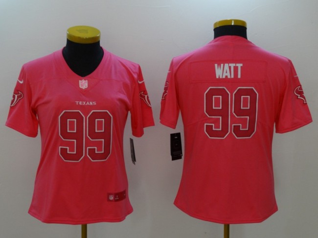 Texans Women's football jersey WATT 99 pink